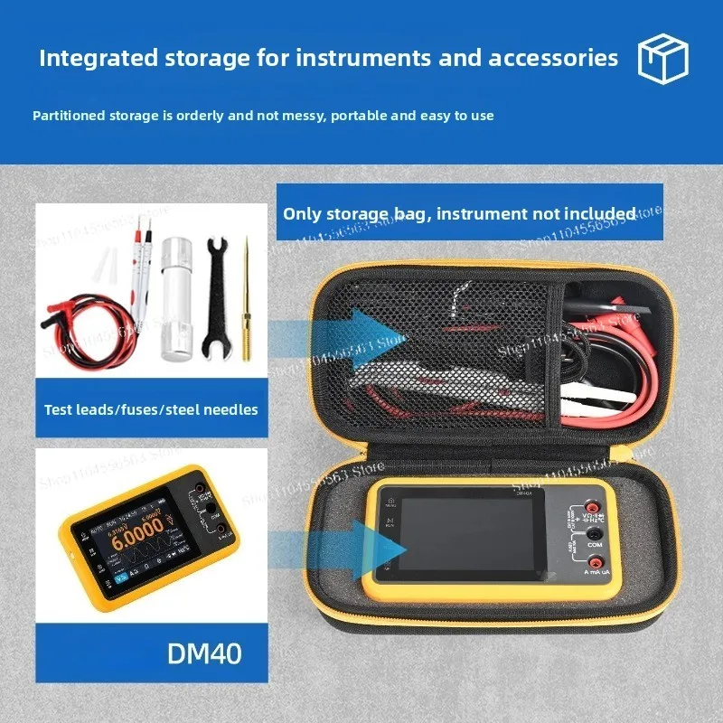 Suitable for punctuation atom DM40 digital multimeter storage bag 4-bit half  protective case Portable hard case bag view 2