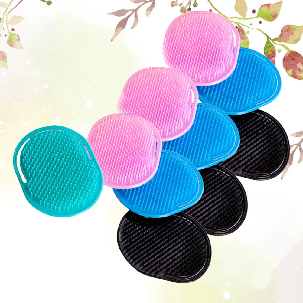 10 stuks massagekam draagbare haarreinigingsborstel plastic palmshampoo haarmassage (willekeurige kleur) haarborstel