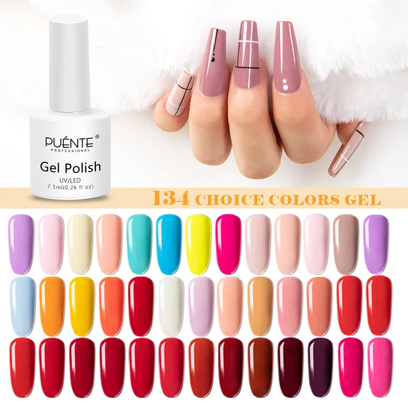 Kolorowy żelowy lakier do paznokci 7,5 ml 134 Pure Colors Nail Gel Semi Permanent Varnish For Manicure Soak Off LED UV Gel For Base Top Coat