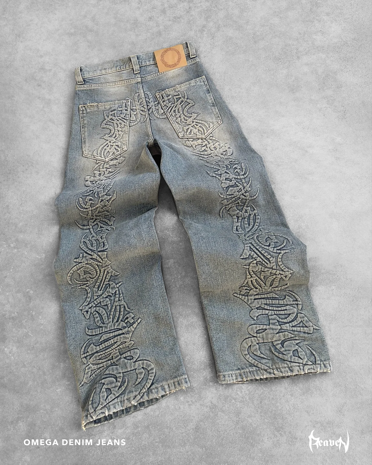 jeans Hiphop gewassen blauw Y2K retro lage taille wijde pijpen rits broek kleding herenmode geborduurde losse jeans