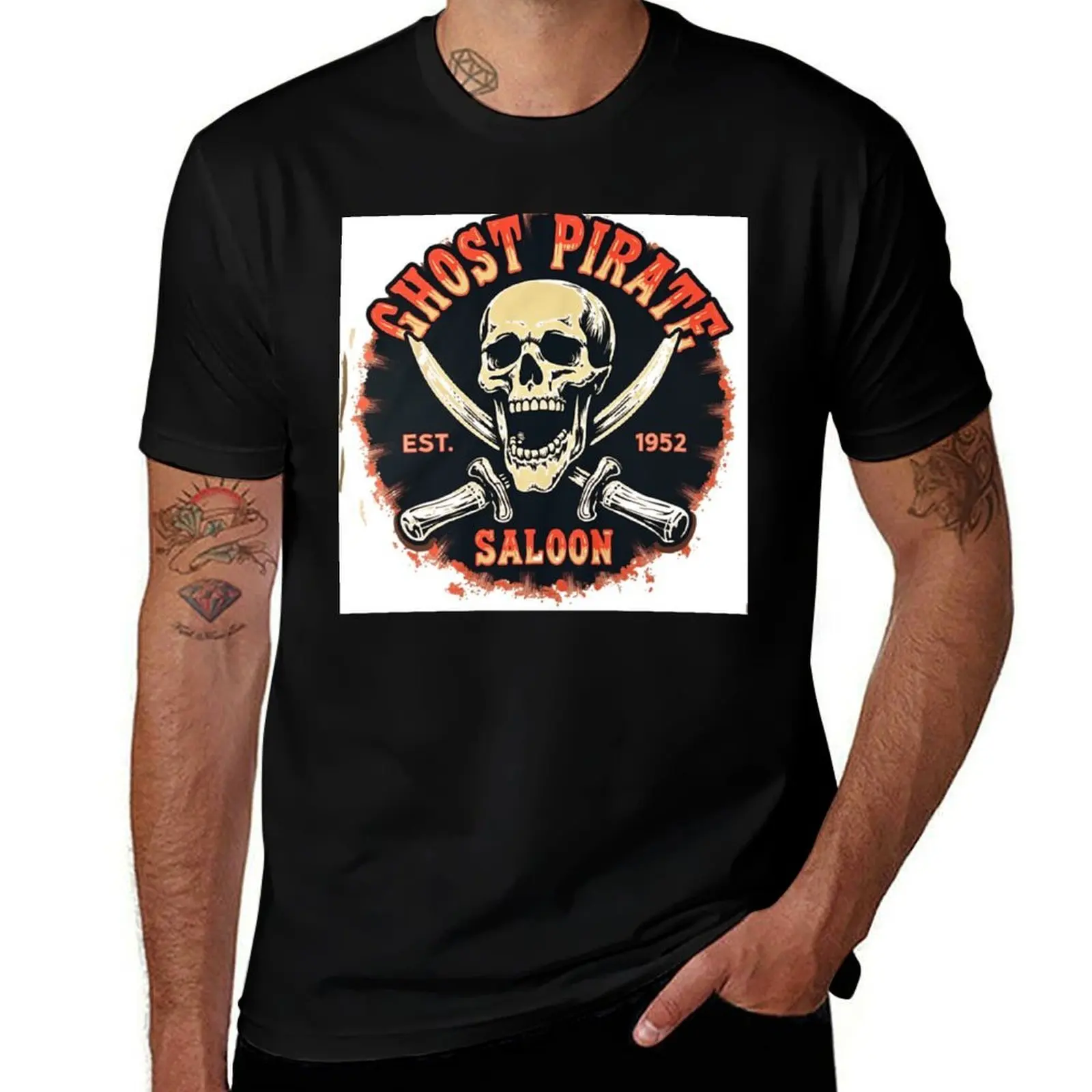 

Ghost Pirate Saloon T-Shirt vintage graphic tee custom t-shirts cute tops summer clothes t shirt for men