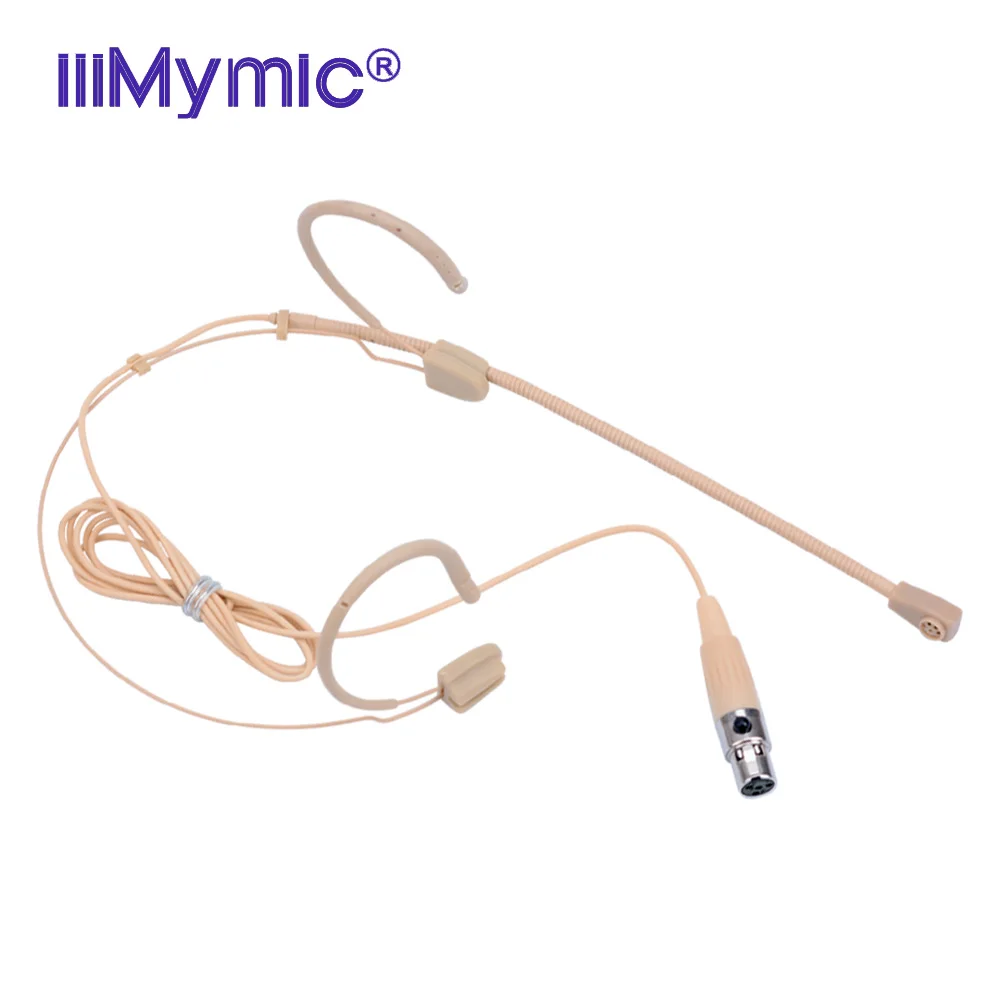 

iiiMymic Beige Profectional Condenser Headset Microphone For Shure Wireless Body-Pack Transmitter Mini 4pin XLR TA4F Connector