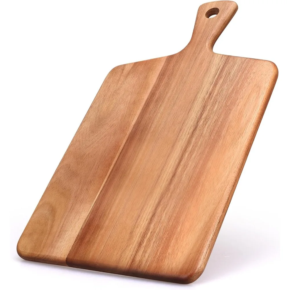

Acacia Wood Cutting Board with Handle Best Cheese for Charcuterie Board Kitchen Wooden Chopping Block for Meat Vegetable Bread F