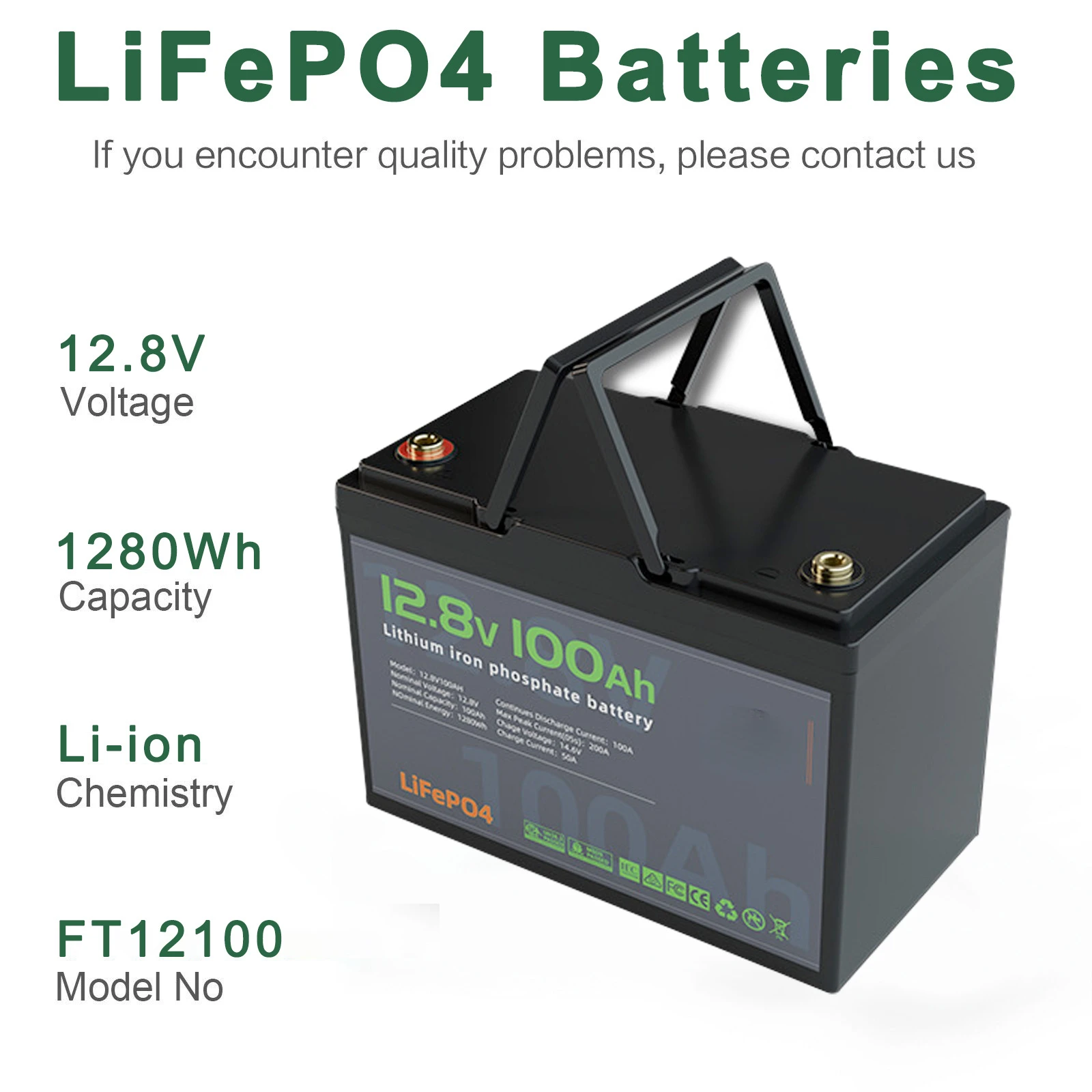 LiFePO4 Battery 12V 50Ah 100Ah Lithium Battery 24V Lead To Lithium Energy Storage RV Lithium Iron Phosphate Battery