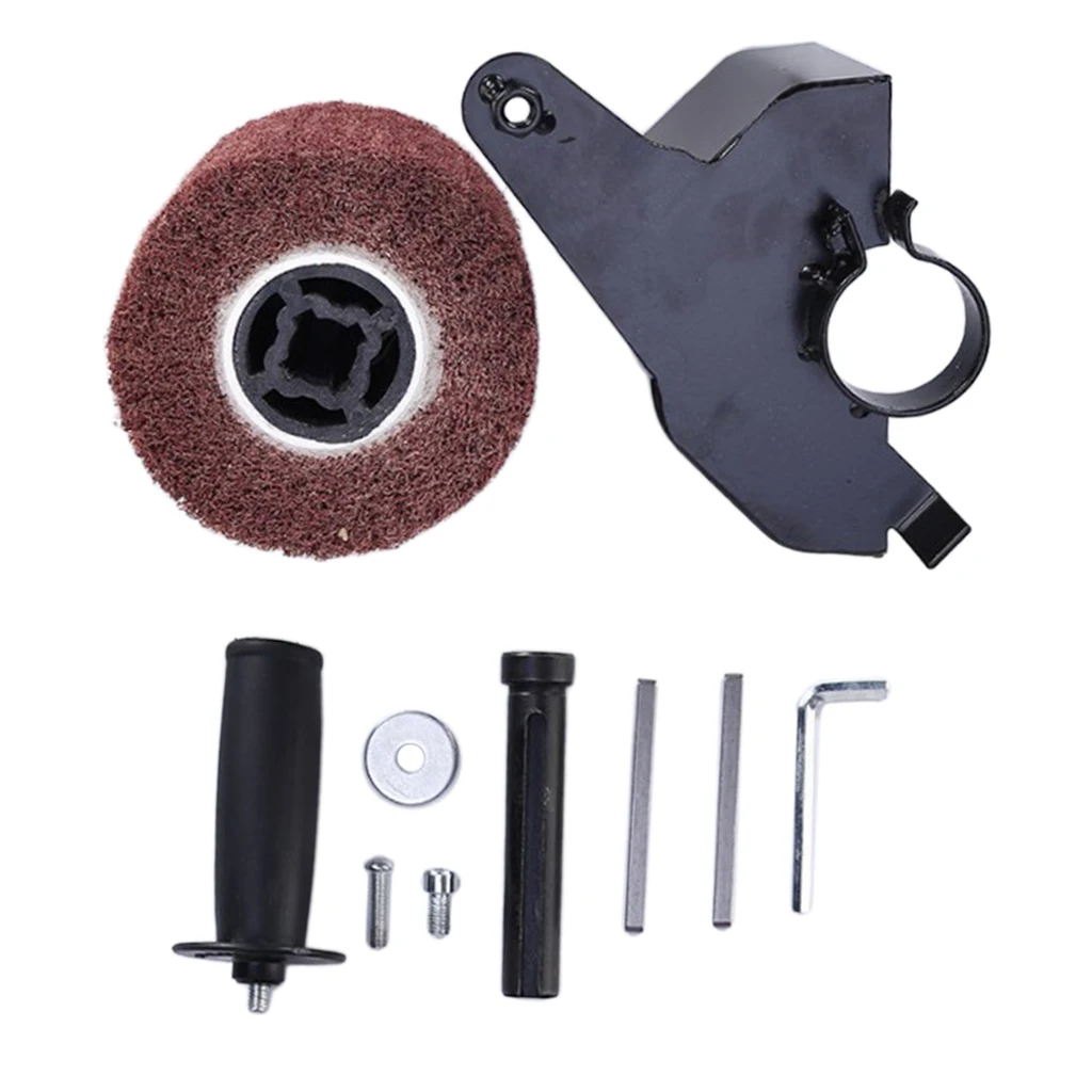 Burnishing Machine Conversion Kit Wire Drawing Attachment for Angle Grinder Accessories Rust Removal and Polishing
