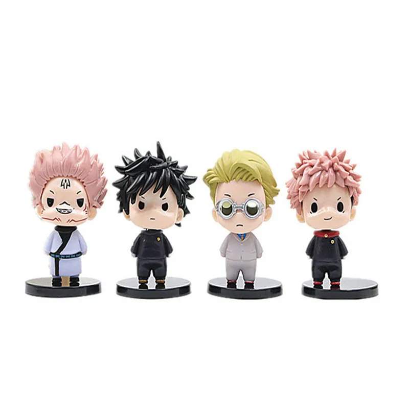 8pcs/set Jujutsu Kaisen Anime Figure Itadori Yuji Ryomen Sukuna Satoru Gojo GK Model Car Decorations Desktop Ornament Gift Toys