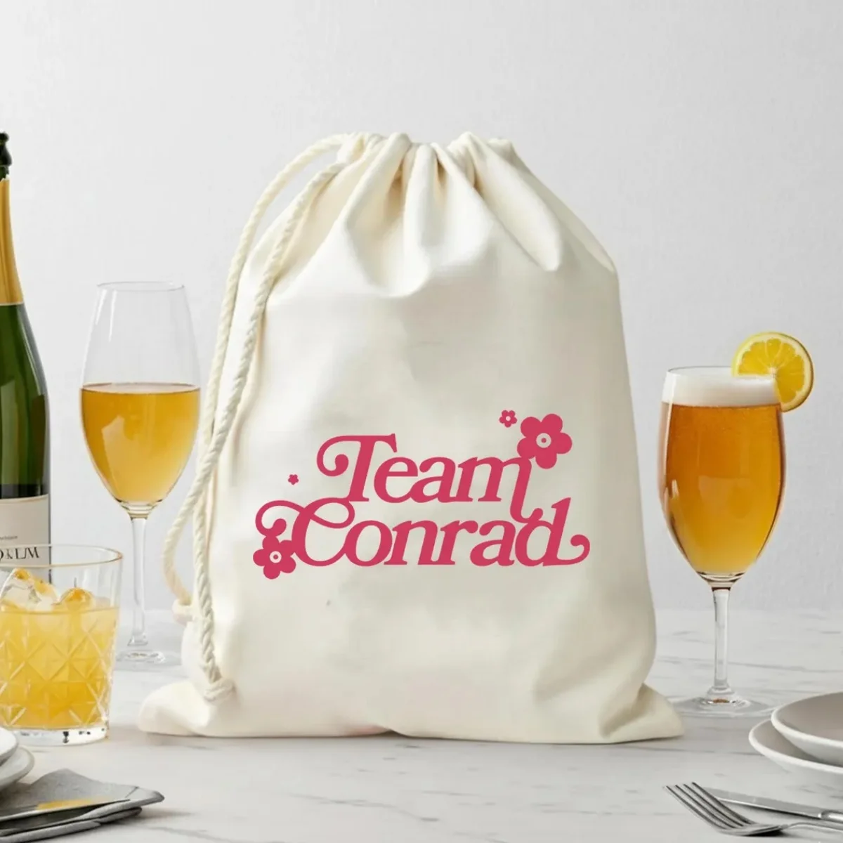 

24pcs Custom Drawstring Favor Bags, Personalized Conrad Gift Pouches, Team Conrad Bachelorette, The Summer I Turned Pretty Party