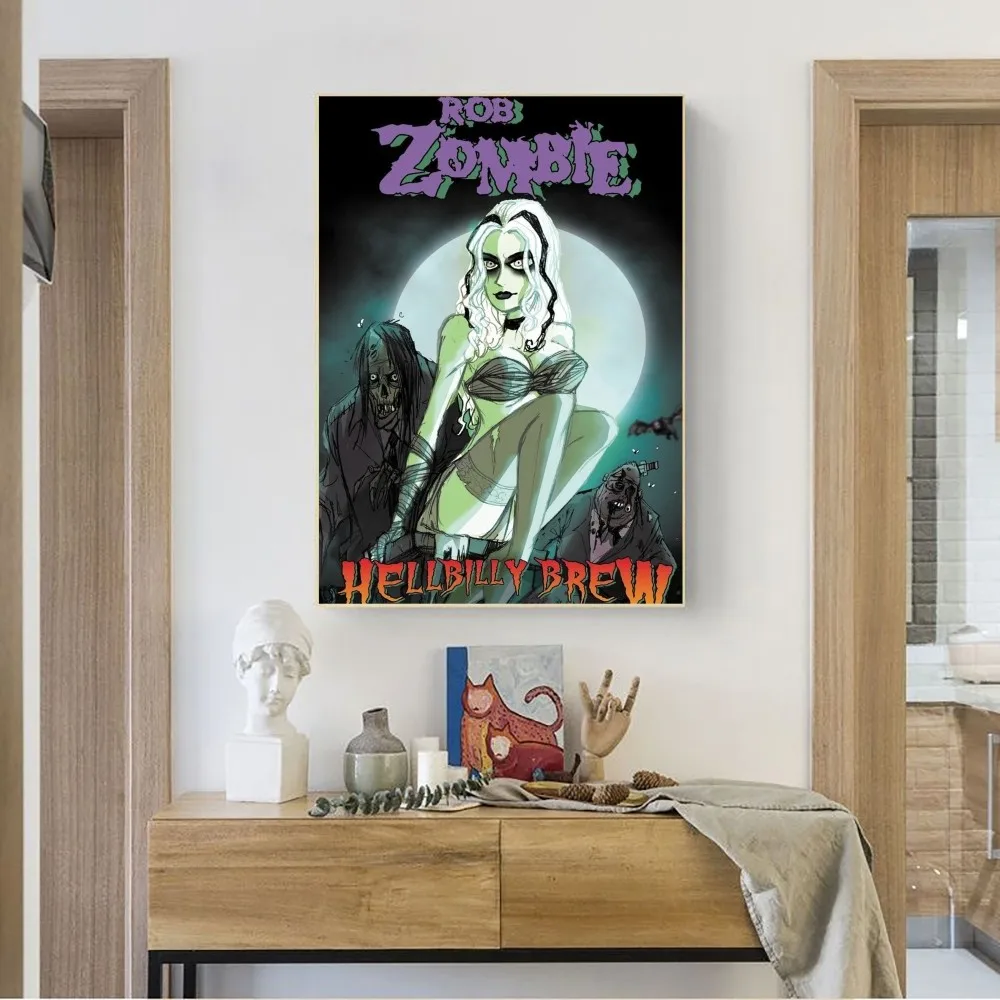 Rob Zombie Canvas Art Poster No Framed Poster Kraft Club Bar Paper Vintage Poster Wall Art Painting Bedroom Study Stickers