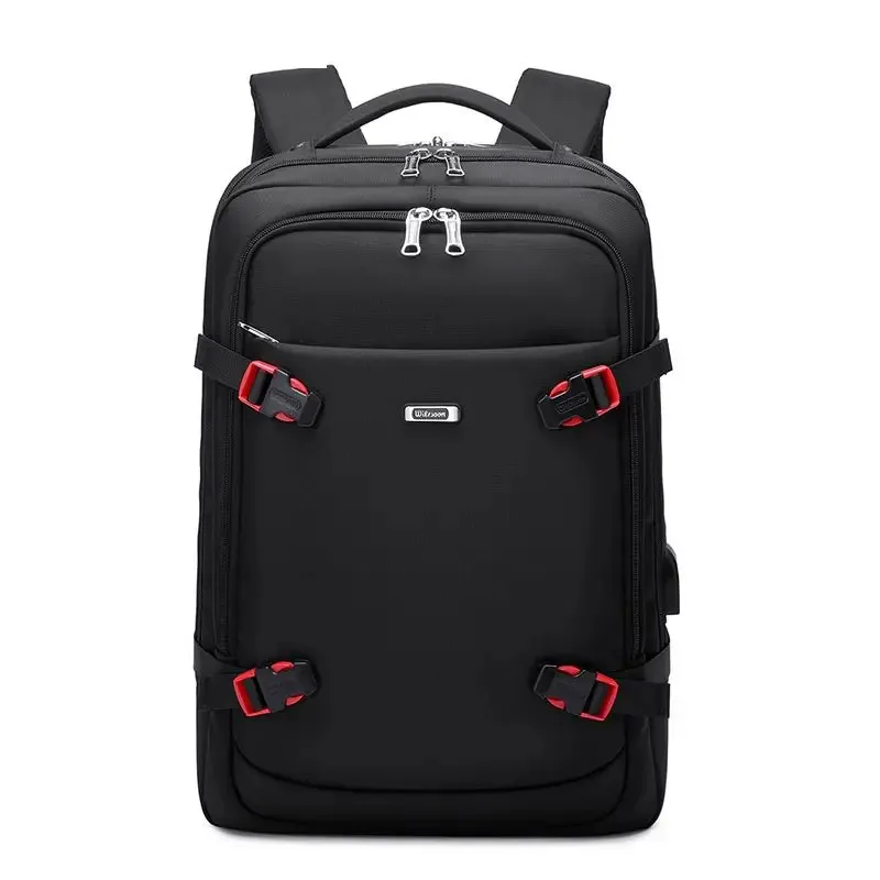 

WIERSOON 42L Male Expandable Large Capacity Travel Backpack Men 17 inch Laptop USB Recharging Multi-layer Space Travel Male Bag