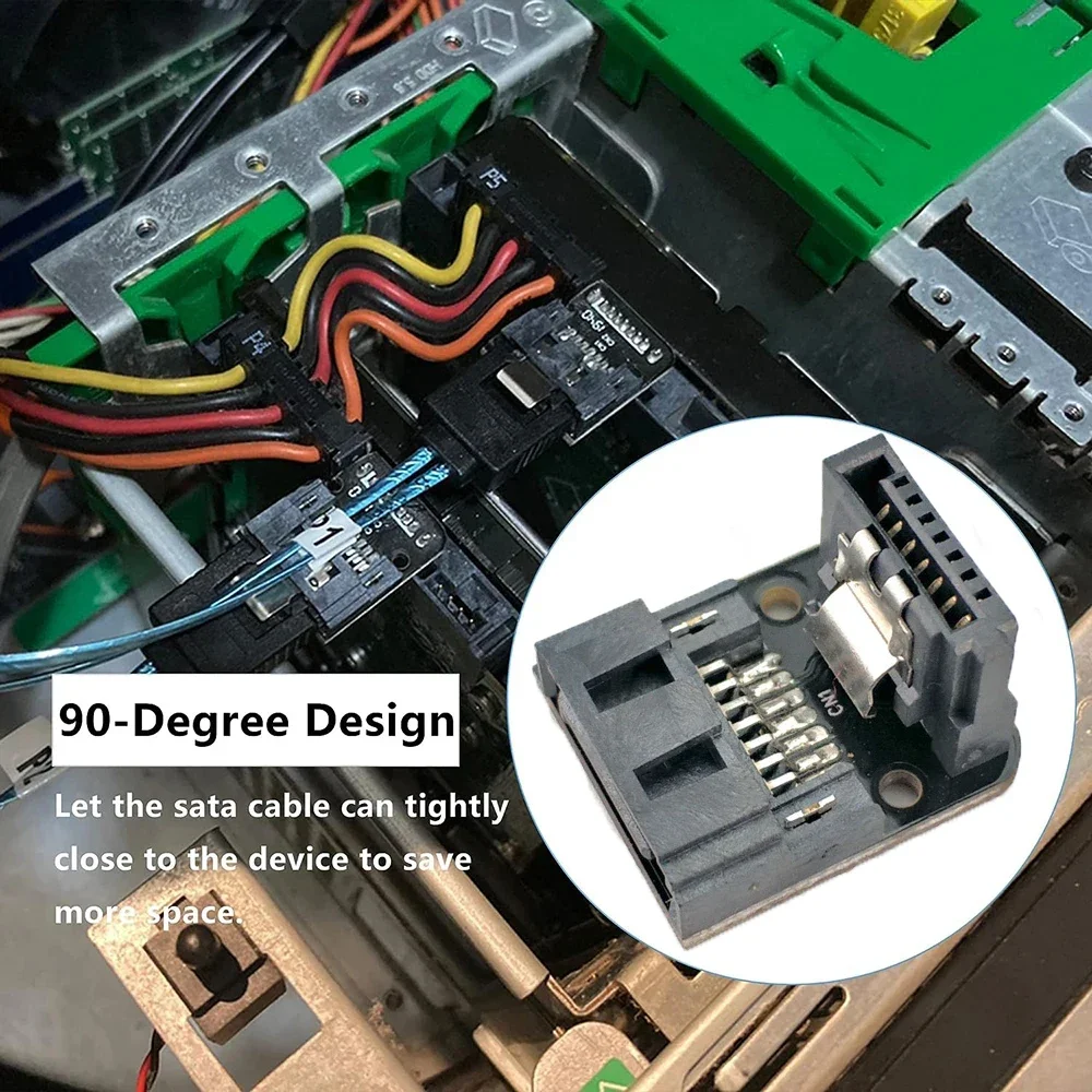 

90 Degree Right Angle SATA 7Pin Male to Female Turn Connector Desktops Motherboard SSD HDD Hard Drive Cable Adapter with Lock