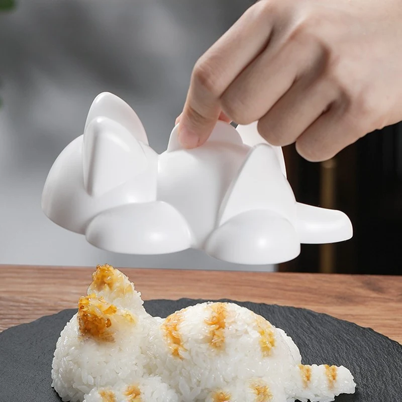 Unique Cat Onigiri Molds Baking Tools Sushi Accessories for Kids Fun with Rice Mashed Potato Pumpkin Mash Kitchen Gadgets