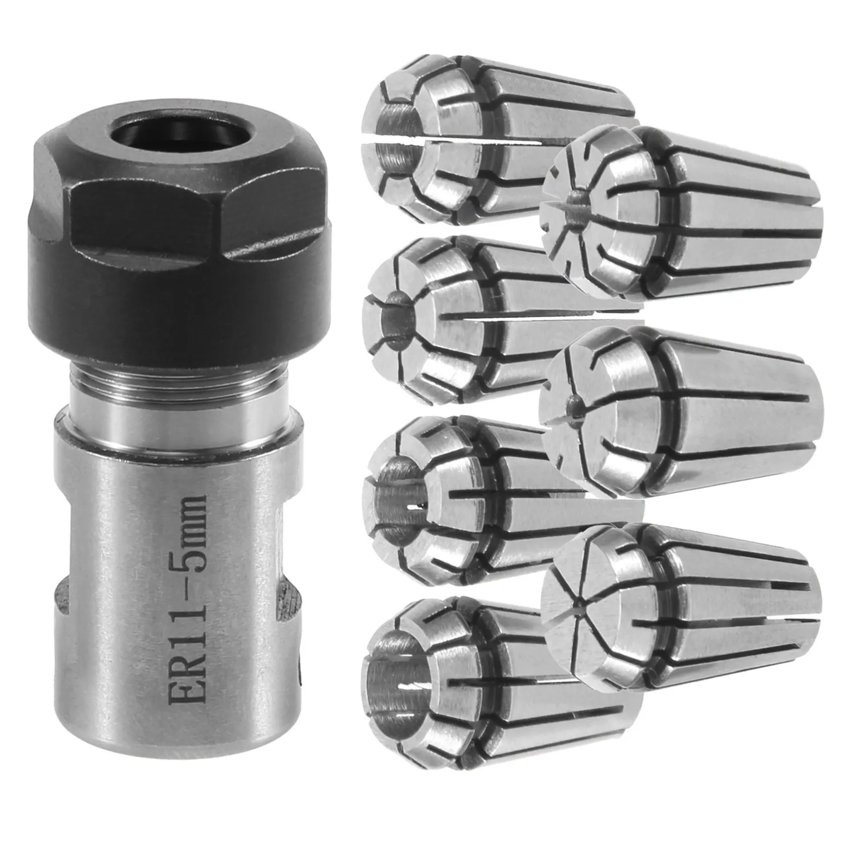 [op voorraad] 7 stuks ER11 1-7 mm veerspantangen met ER11A 5 mm motorashouder verlengstang