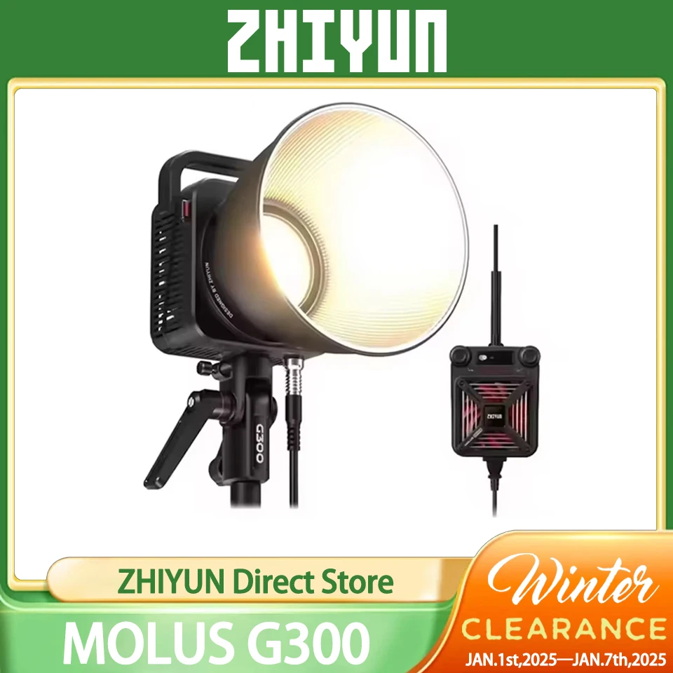 ZHIYUN MOLUS G300 300W COB LED Light 2700K-6500K Video Lights APP Control Camera Light 500W Bi-color Lamp Photography Lighting