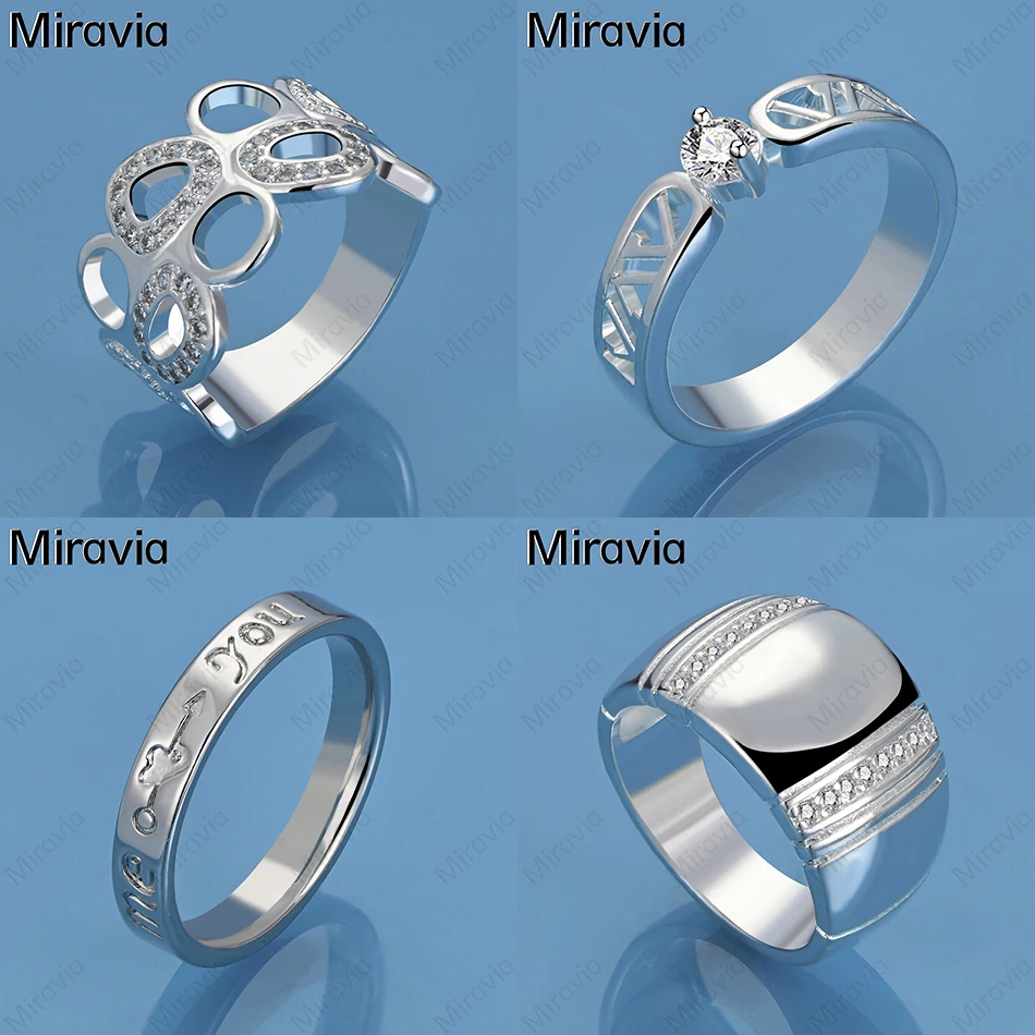 

Miravia 925 Sterling Silver Hollow Zircon Ring European And American Fashion Women'S Anniversary Gift Jewelry
