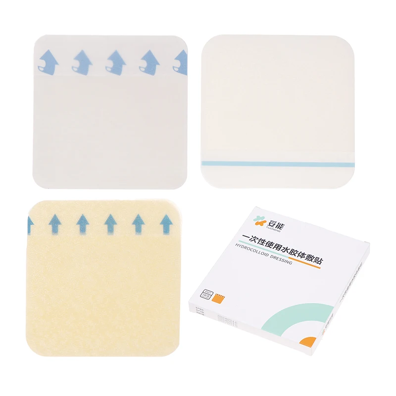 5Pcs Portable Hydrocolloid Adhesive Dressing Wound Dressin Self Adhesive Breathable Ultra Thin Waterproof Bedsore Heal Pad Patch