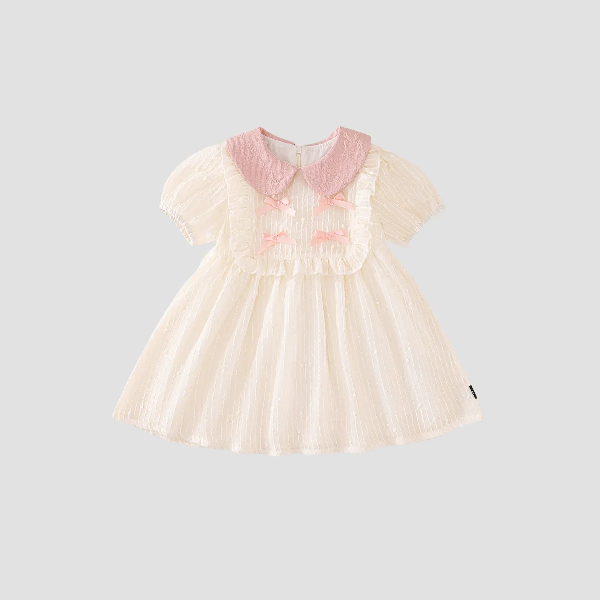 

Новинка 2025, летнее детское милое стильное платье принцессы с отложным воротником и бантом, пышное платье для девочек