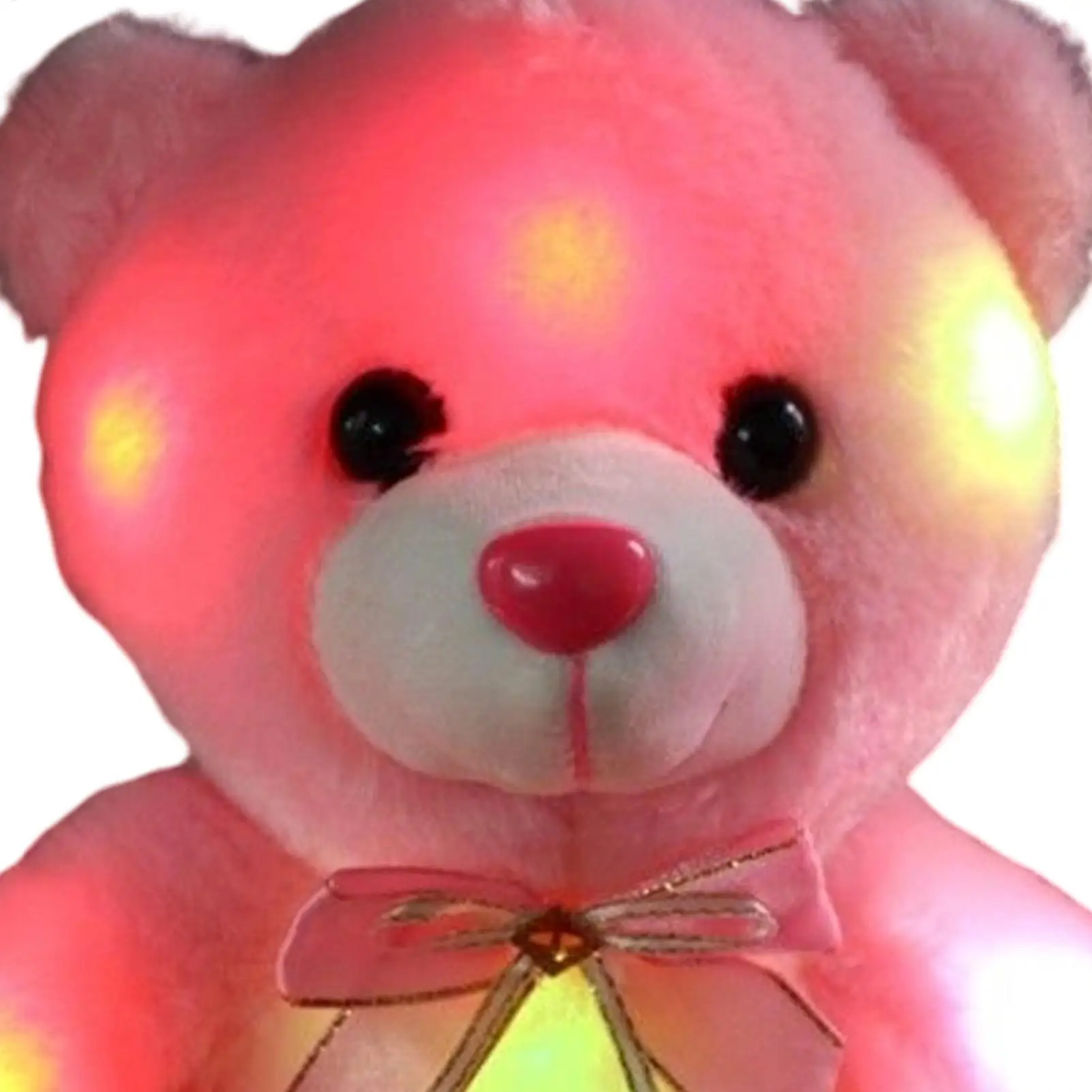 Bär-Plüsch-LED-Leuchten, rosa, umarmbare Puppe, niedliches Stoffbär-Spielzeug für Kinder, für Jungen und Mädchen, Familienbegleiter, Reisen, Camping