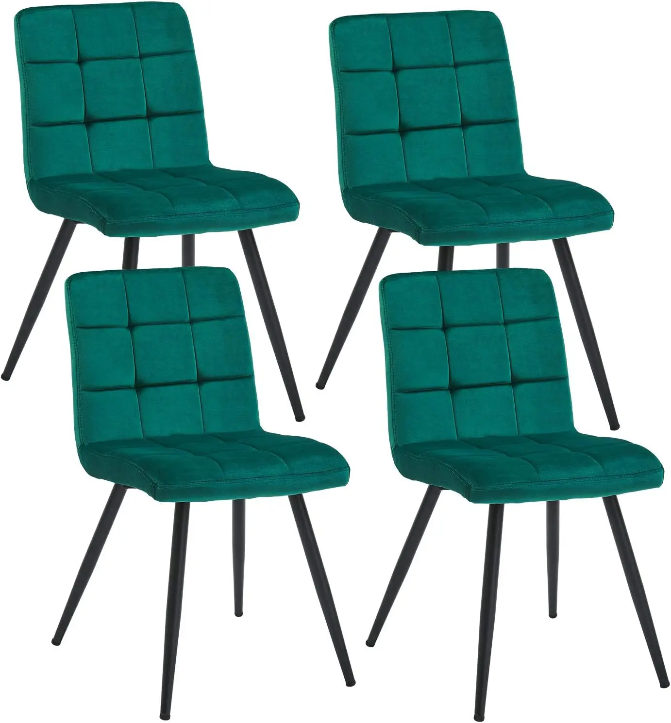 Velvet Dining Chairs Set of 4,Mid Century Modern Dining Room  with Metal Legs,Accent  Side  Reading