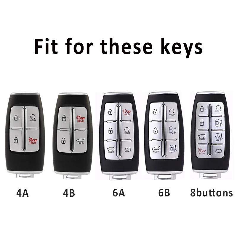 4/6/8 Buttons Soft TPU Car Key Case Cover Auto Shell Fob Holder Keychain for Hyundai Genesis GV70 GV80 GV90 G80 Accessories