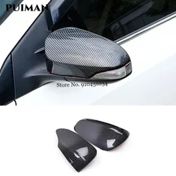 ABS Carbon Fiber Texture Style Wing Side Rearview Mirror Cover Trim Cap For Toyota C-HR CHR 2016-2020 Car Styling Accessories