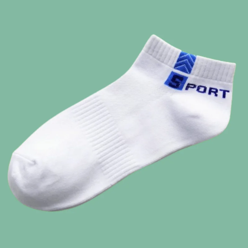 

5/10 Pairs Sweat-Absorbent Mesh Sports Socks Men's Cotton Waist Non-slip Fashion Sports Combed Cotton 2024 Breathable Boat Socks