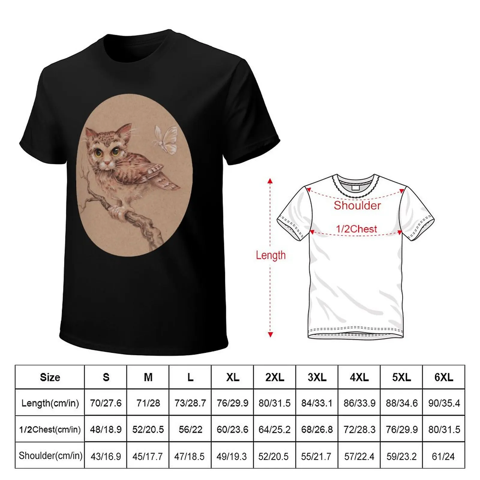 Meowl and Moth - a treetop encounter T-Shirt Personalized t-shirt graphic t shirts designer t shirt men