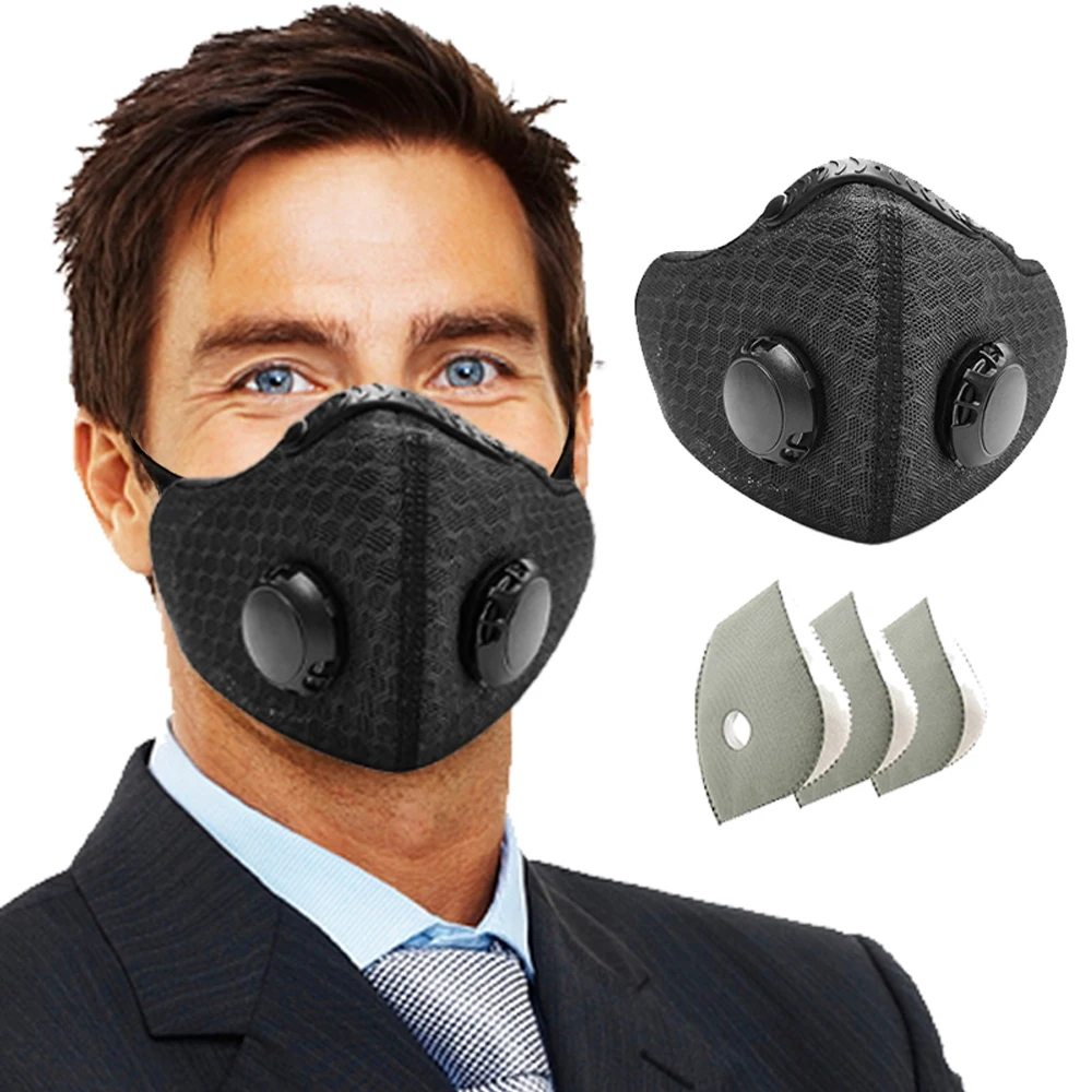 

Пылезащитная маска Дышащая многоразовая маска для лица с 3 фильтрами из активированного угля для деревообработки, строительства, кошения, шлифования