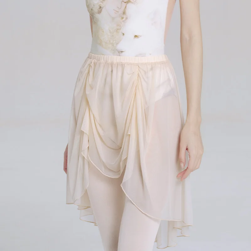Falda de Ballet de Malla Suave para Niñas, Falda de Danza Irregular con Pétalos de Flores, Saree para Adultos, Falda Tutú de Danza con Cintura Elástica para Bailarinas