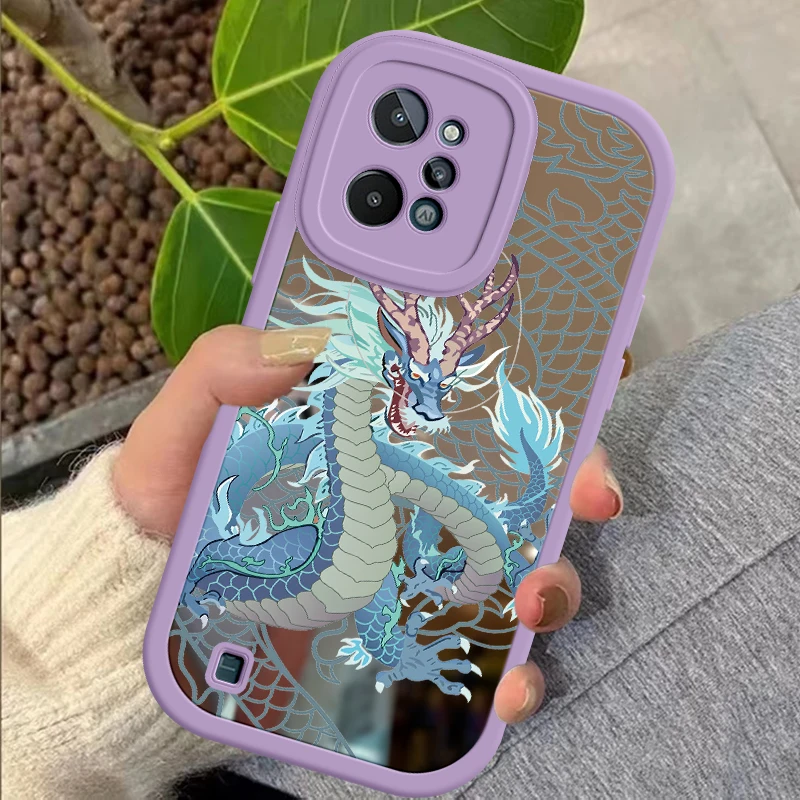 Dragon  Fasion For Realme GT Neo 7 8 C55 C35 C31 C21 C20 C15 C12 C11 GT Neo2 I Y X XT 5G Pro Makeup Mirror Coque Cover Funda