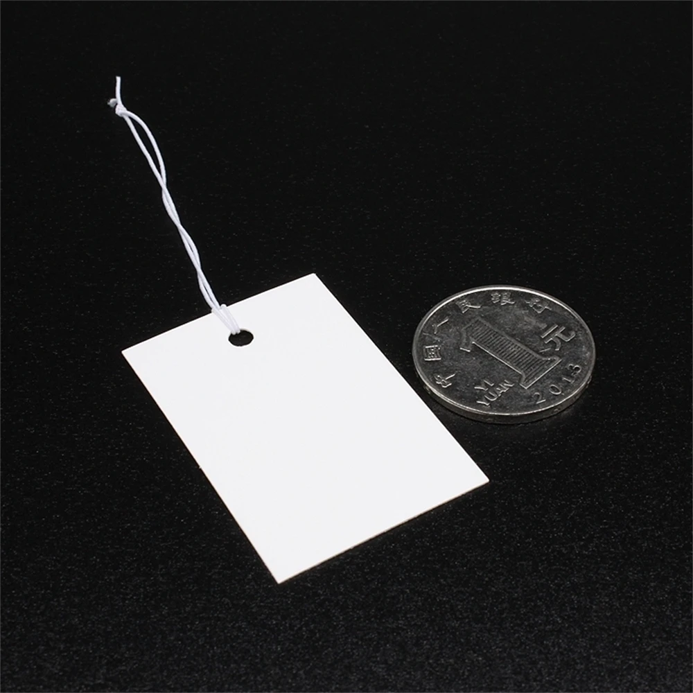 Hanging Ornaments Card with Elastic Rope Tag White Cardboard Blank Price Label 3cm * 4.5cm