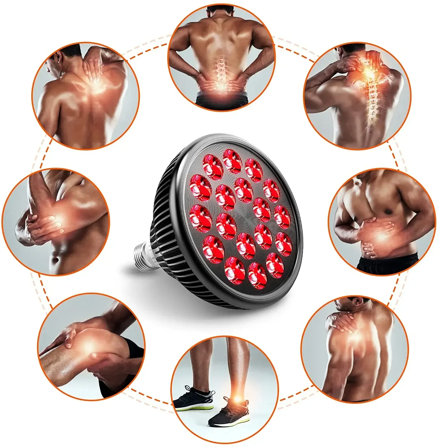 

Red Light Therapy Light with Socket, 18 LED, NIR Phototherapy Devices, 660nm and 850nm, Light for Skin and Pain Relief