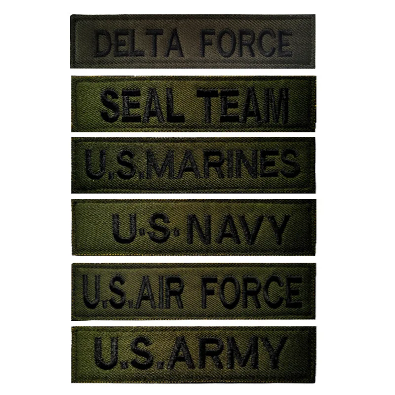 101 Chest Strip US Army Badge SEAL Delta State Unbound Army Green 3D Embroidered Hook and Loop Patch Stickers Soldier Badges