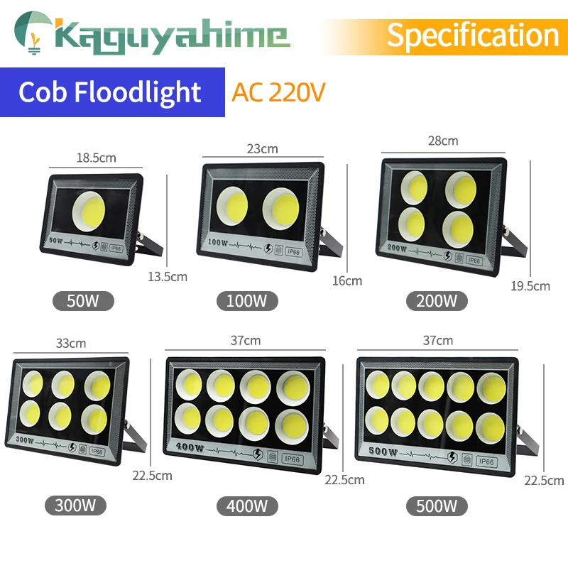 Imagem -02 - Kaguyahime-led Floodlight Spotlight Ip65 Lâmpada Impermeável Luz de Inundação ao ar Livre Jardim e Rua Lâmpada 50w 10w 220v