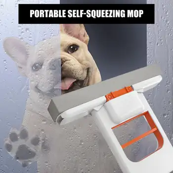 Samostlačovací mop na úzké prostory, hands-free houbička, mop na okno auta, koupelnu, jídelní stůl, garáž, malé mopy pro mokré i suché čištění 6 nejlepší prodej vesmírný mop - №1
