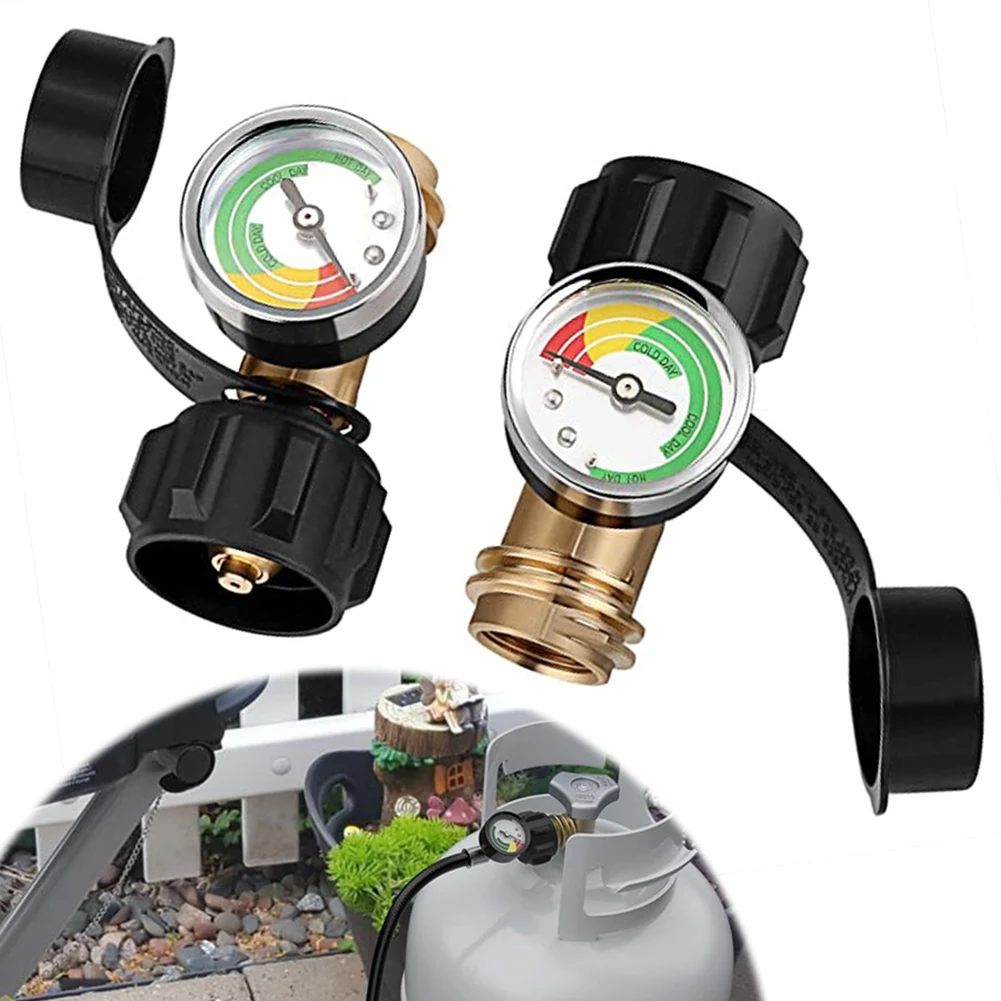 QCC Type Propane Tank Gauge Level Indicator Leak Detector Gas Pressure Meter Universal Propane Gauge for 5lb-40lb Propane Tanks
