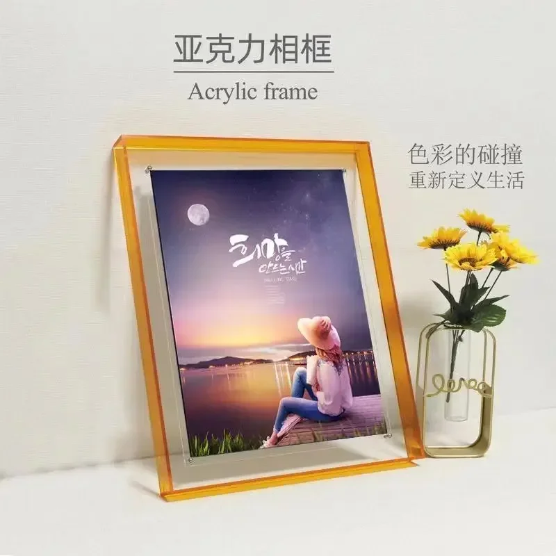 

Transparent Acrylic Frame Hanging Platform Wedding Photo DIY Poster Painting Hall Wall and Home Decoration Poster Display Frame