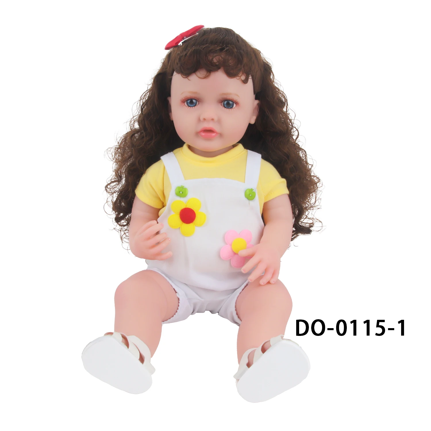 Soft Silicone Newborn Girl Dolls com roupas e sapatos, Baby Reborn Girl Dolls, Blonde Wavy Curls, Toy Gift, 55cm, 22"