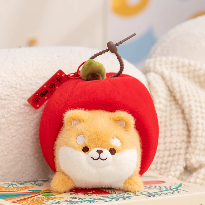 Mainan Anjing Kapibara Lucu dan Kreatif 16CM yang Dapat Dilepas Menjadi Buah Apel Kartun, Hadiah Ulang Tahun Natal