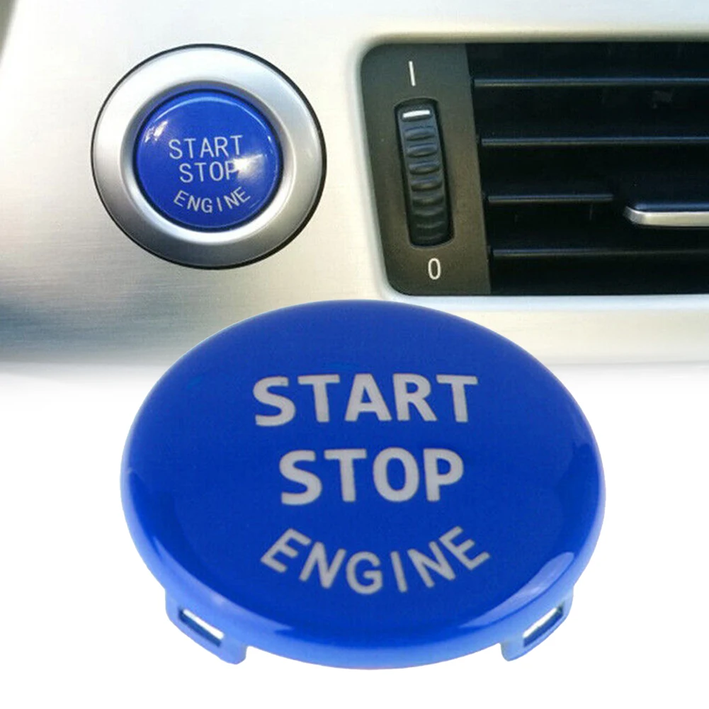 

Blue Engine Start Stop Push Button Cover Trim for BMW E90 E92 E60 For X1 X3 X5 Enhanced Aesthetics Long Lasting Durability