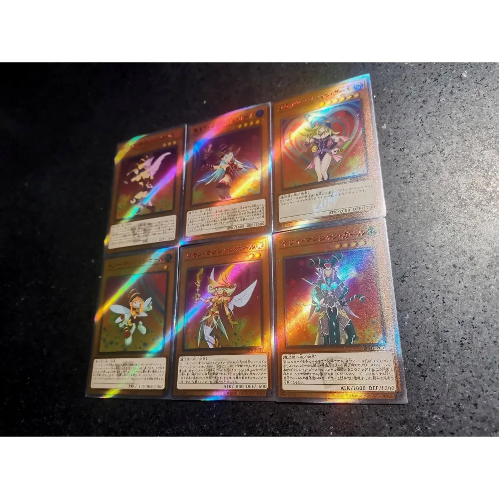 DIY Yu-Gi-Oh! Self Made Flash Card Dark Magician Girl Four Types of Flashes Anime Peripheral Game Collection Card Holiday Gift