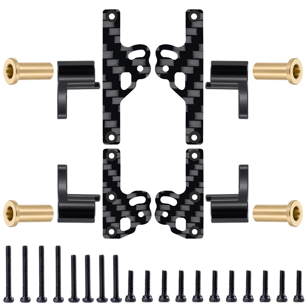 Yeahrun-カーボンファイバーとアルミニウムのサスペンションショックマウントキット,アキシャルscx24,デッドボルトc10,ラングラーグラディエーター,ブロンコ1:24 rcカー