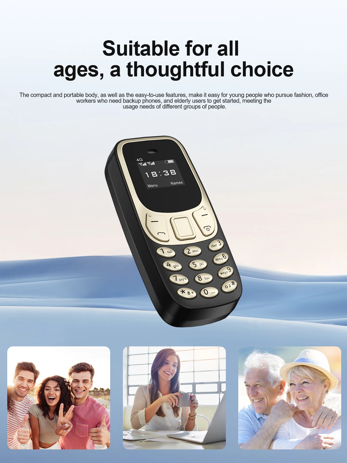 SERVO BM10 LTE Mini Mobile Phone 4G Dual SIM Card Speed Dial Call Recording MP3 Player 0.66" Display Smallest Cellphones Type-C