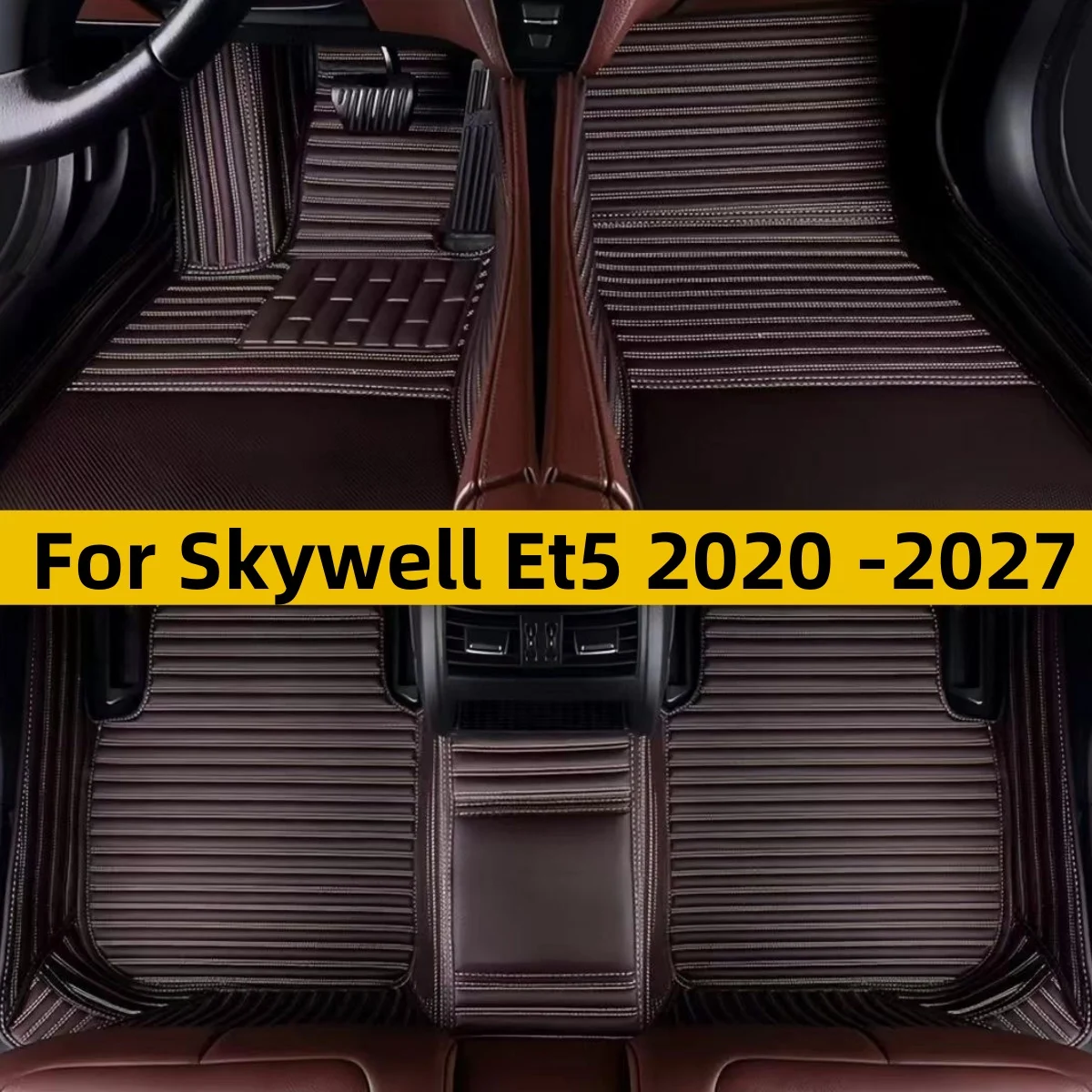 Custom Car Floor Mat Fit For Skywell Et5 2020 2021 2022 2023 2024 2025 2026 2027 Waterproof Wear‑Resistant Auto Floor Carpets