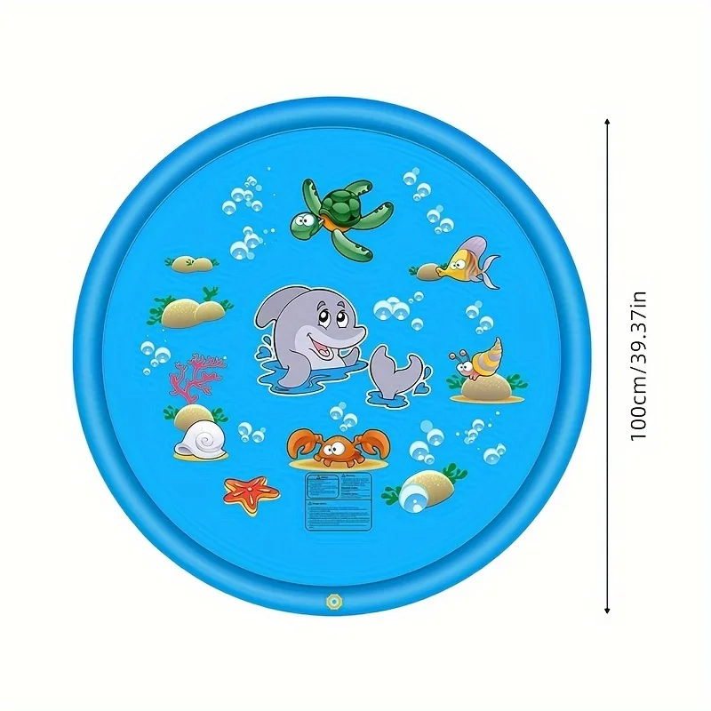 Splash Pad Play Mat - Durable, Adjustable Water Height, Bpa-Free Pvc Leather| Ideal For Outdoor Activities & Summer Gatherings