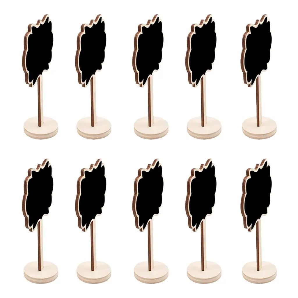 Kit of 10 Slate Rectangle Chalk Board with Slate Label Holder