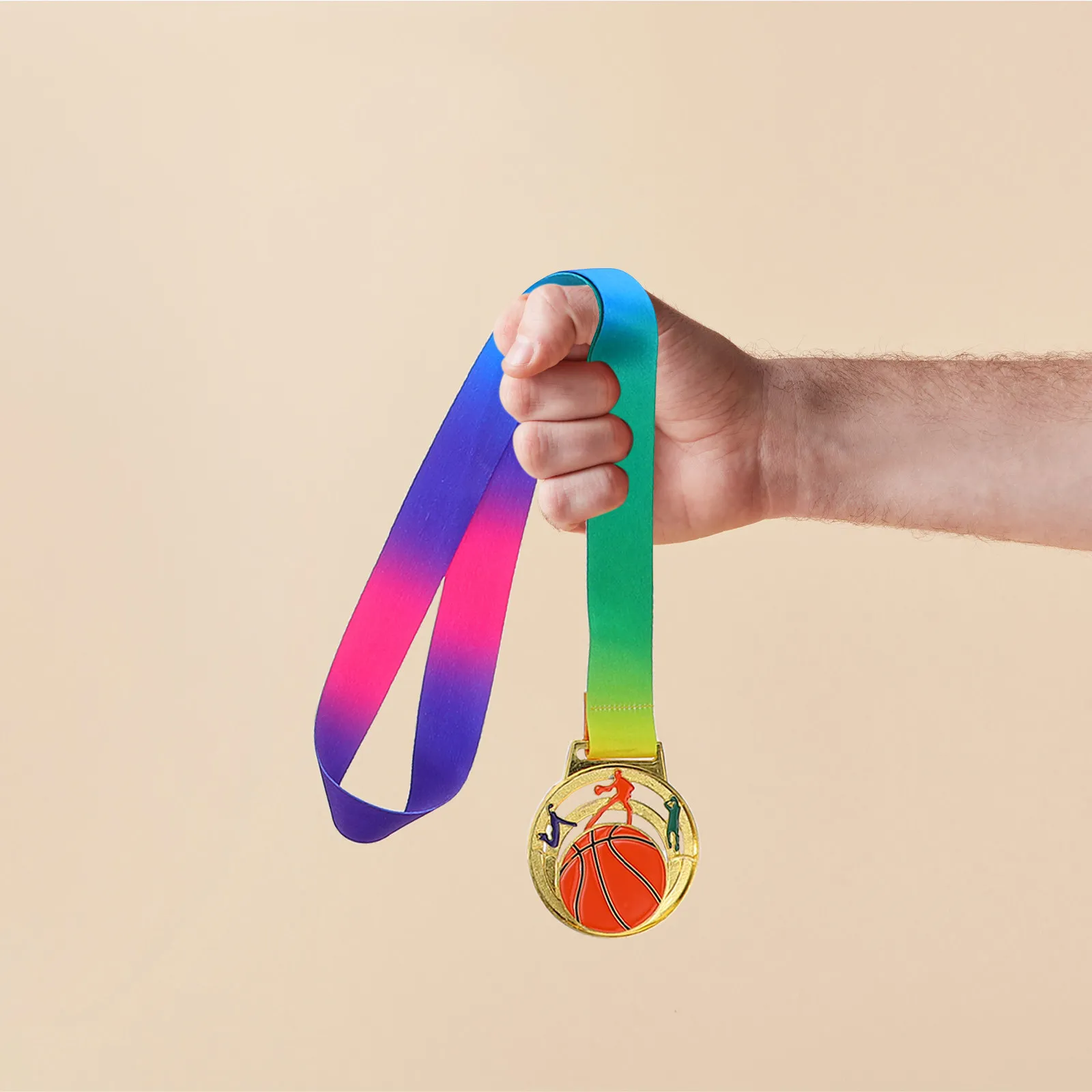 

3Pcs Medals Awards Basketball Metal Gold Silver Bronze School Sports Meeting Winner Trophy Athletic Competition Party