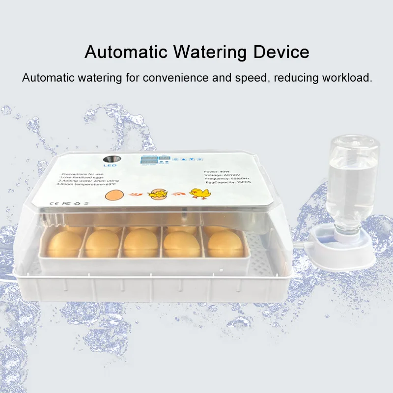 Инкубатор для яиц, маленький домашний автоматический инкубатор для яиц на 15 яиц для курицы, утки, гуся, умный контроль, поворотный свеча для яиц, домашний фермерский люк-коробка