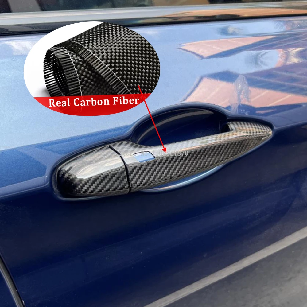 For BMW X5 F15 X6 F16 X5M F85 X6M F86 2014-2018 Car Accessories Real Carbon Fiber Door Handle Cover Frame Sticker Exterior Trim