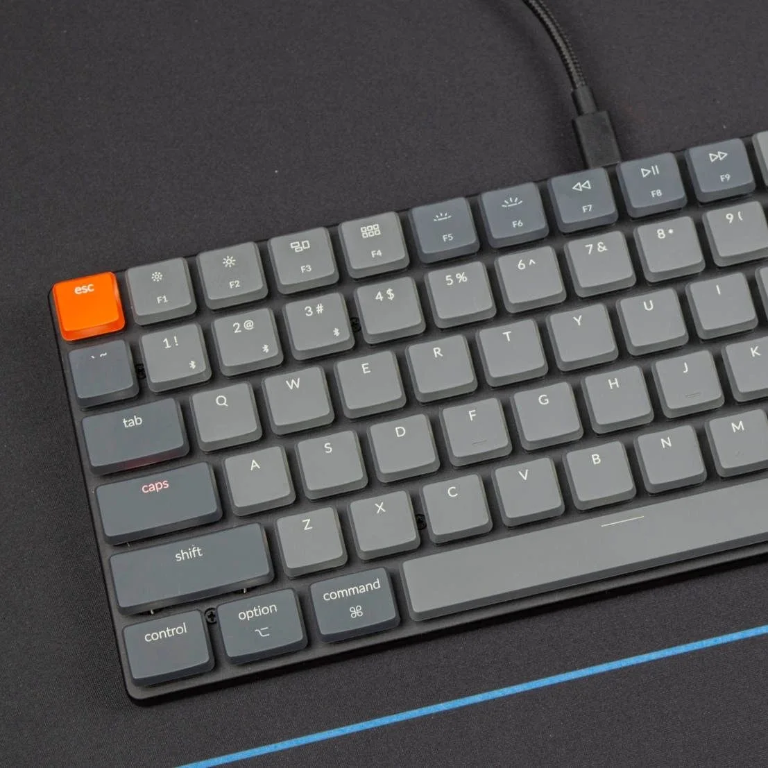 Gray Orange ABS Low Profile Keycaps Backlit Key Caps Compatible with Keychron K1 K3 Low Profile Mechanical Keyboard
