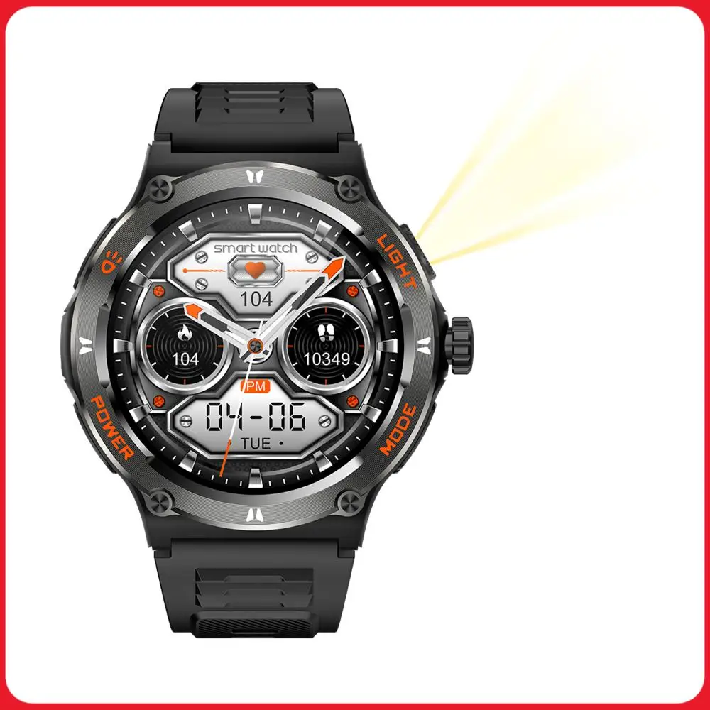 

Waterproof Smartwatch with LED Flashlight Outdoor Sports Smartwatch Answer/Make Call Fitness Tracker for Men and Women